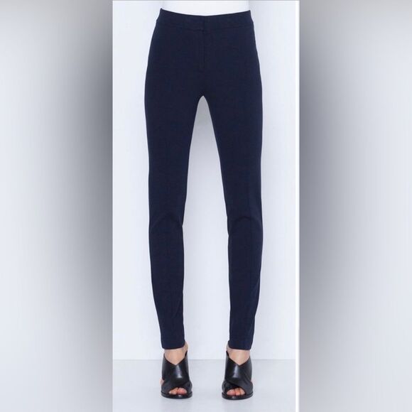 Akris Punto Mara Navy Blue  Pintuck Stretch Jersey Pants size 2 - Picture 1 of 9